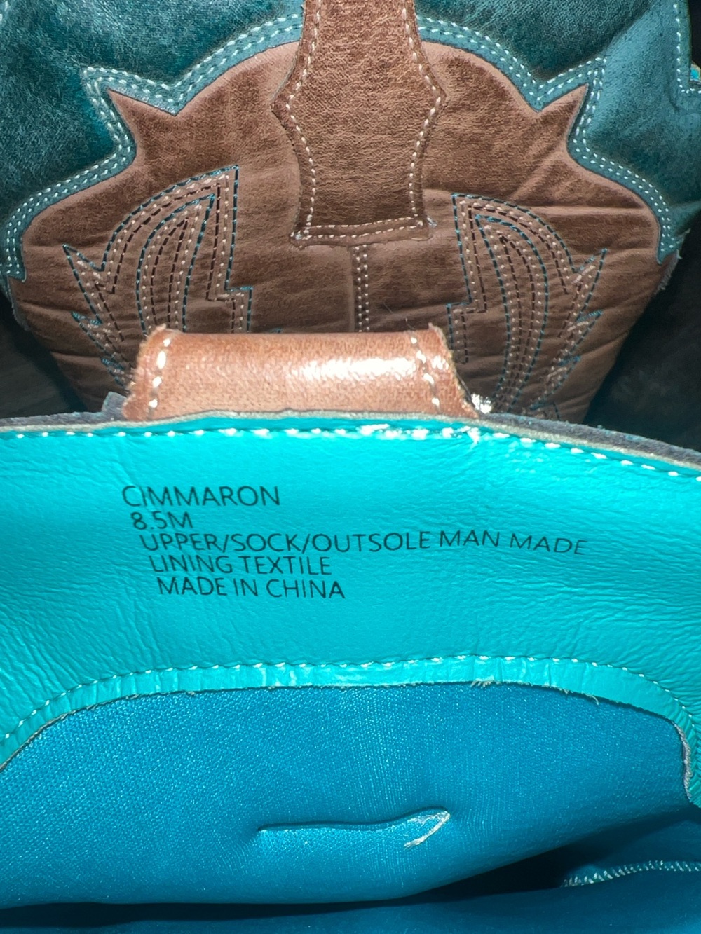 Coconuts by Matisse Cimmaron Faux Leather Western Boots - Tan/Turquoise 🐴 - Picture 7 of 9